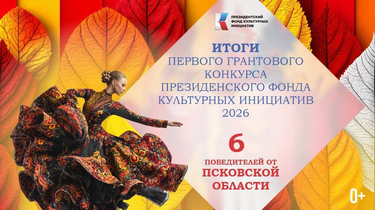 Шесть проектов Псковской области на общую сумму почти 9 млн рублей стали победителями Первого грантового конкурса Президентского фонда культурных инициатив – 2026