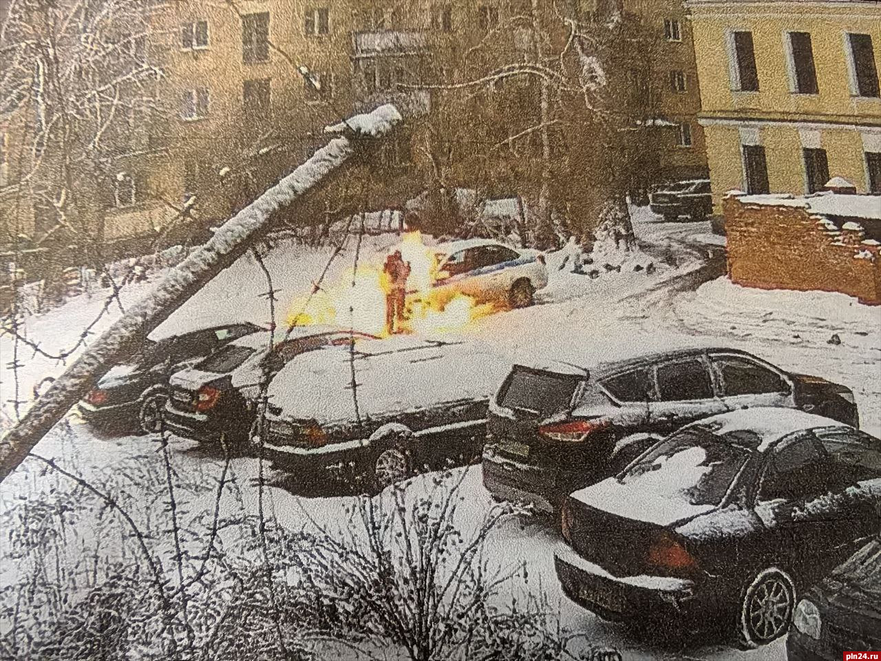 Псковскую студентку освободили от наказания за поджог автомобиля МВД