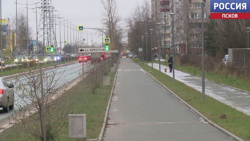 Первый снег выпал в Пскове