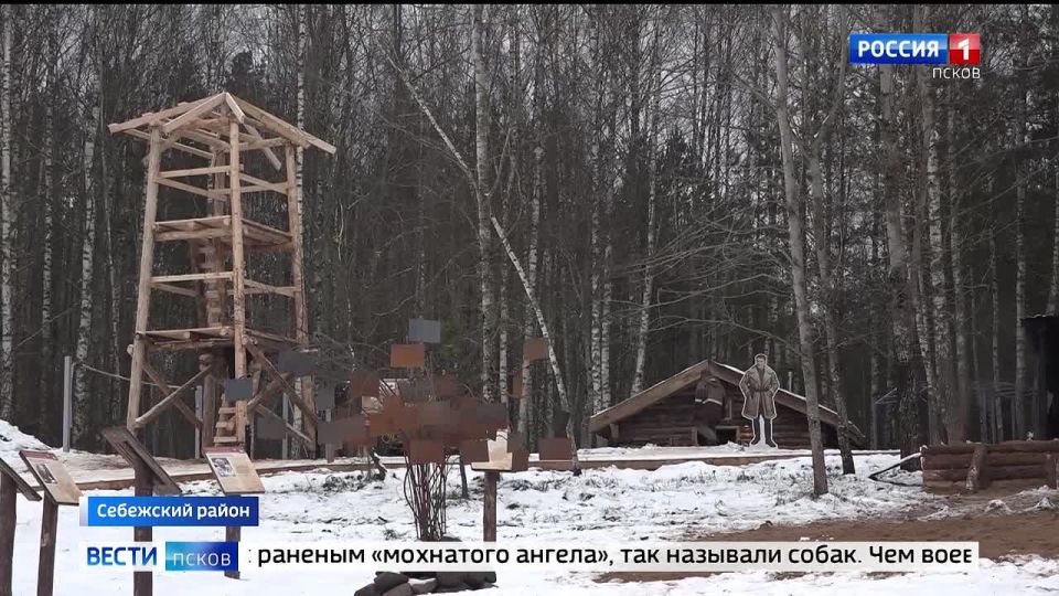 Стела на Кургане Дружбы, сожженный фашистами дом в деревне Бондари, экспозиция у ДОТа в Дедино, посвященная пограничнику Пантелеймону Конопаткину и теперь еще партизанский лагерь