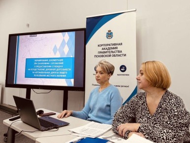 Сотрудники Министерства транспорта и дорожного хозяйства Псковской области провели семинар в формате ВКС на площадке Корпоративной академии правительства региона