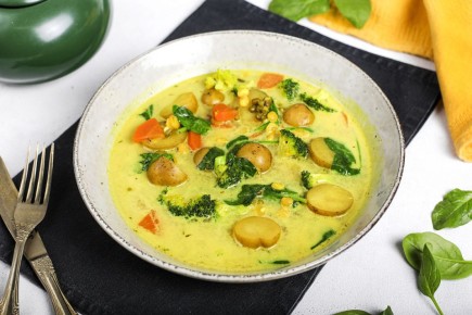 Невероятный овощной суп с горохом и машем