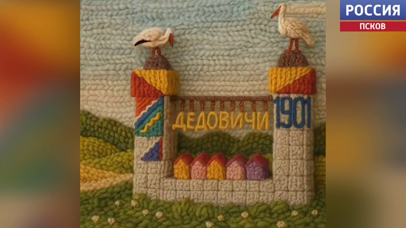 Дедовичи присоединились к тренду "вязаный город"