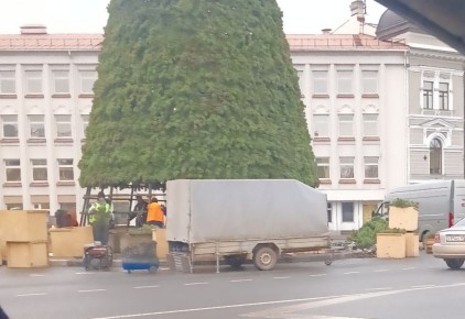 Новогоднее настроение в центре Пскова