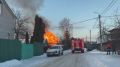 Частный жилой дом горел сегодня в центре Пскова на Загородном переулке