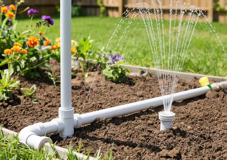 Простой дождеватель из ПВХ-труб своими руками