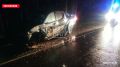 В Гдовском районе, в деревне Юшкино, водитель автомобиля Mitsubishi L200, по предварительным данным, находившийся в состоянии алкогольного опьянения, совершил столкновение с встречным автомобилем «Нива Тревел»
