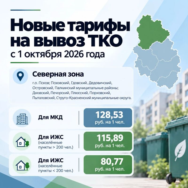 Изменение тарифов на услугу «Обращение с ТКО» с 1 октября 2026 года Изменение тарифов на услугу «Обращение с ТКО» с 1 октября 2026 года