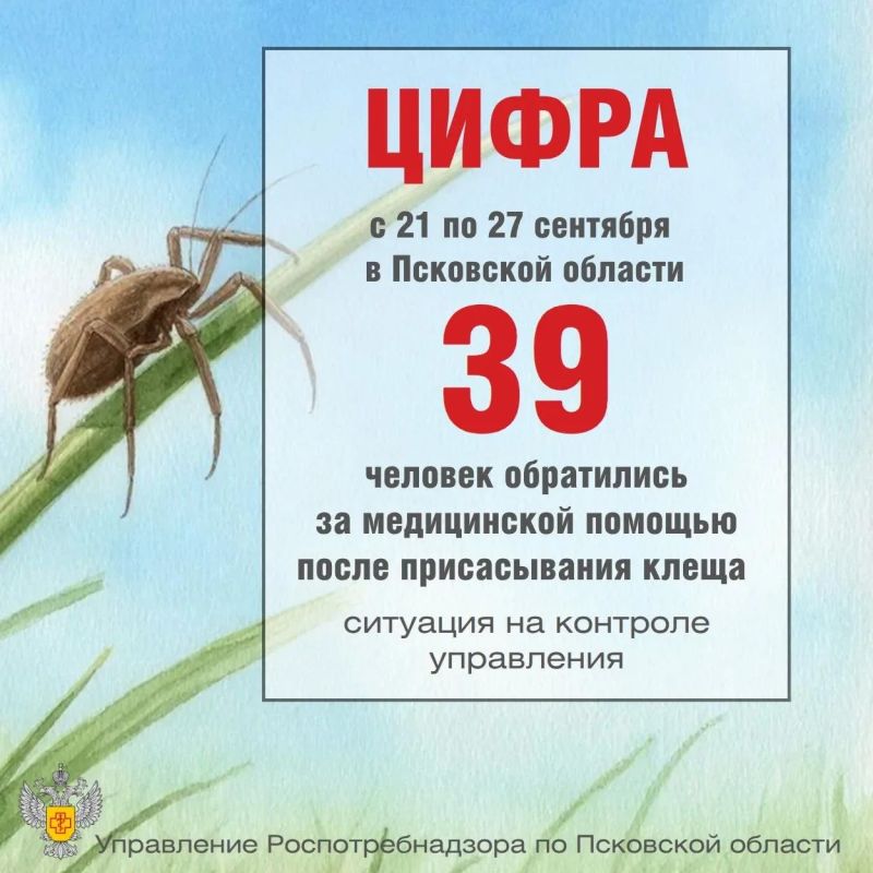 С начала сезона в медицинские организации Псковской области с жалобами на присасывание клещей обратились 2360 человек