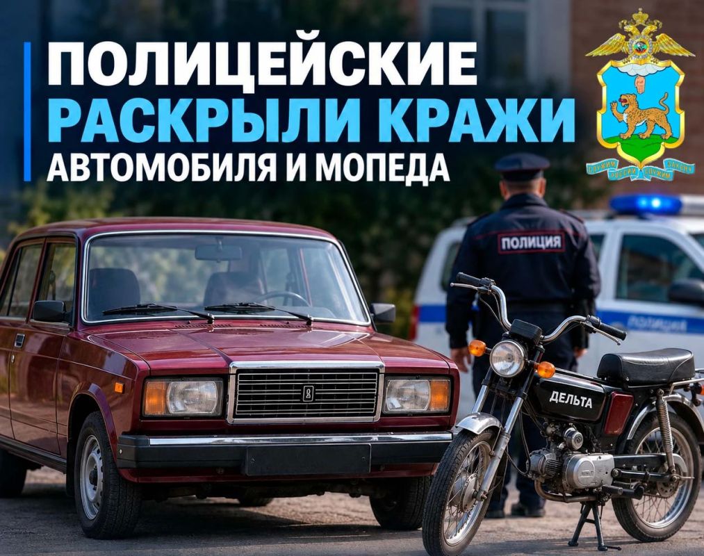 Полицейские раскрыли кражи автомобиля и мопеда