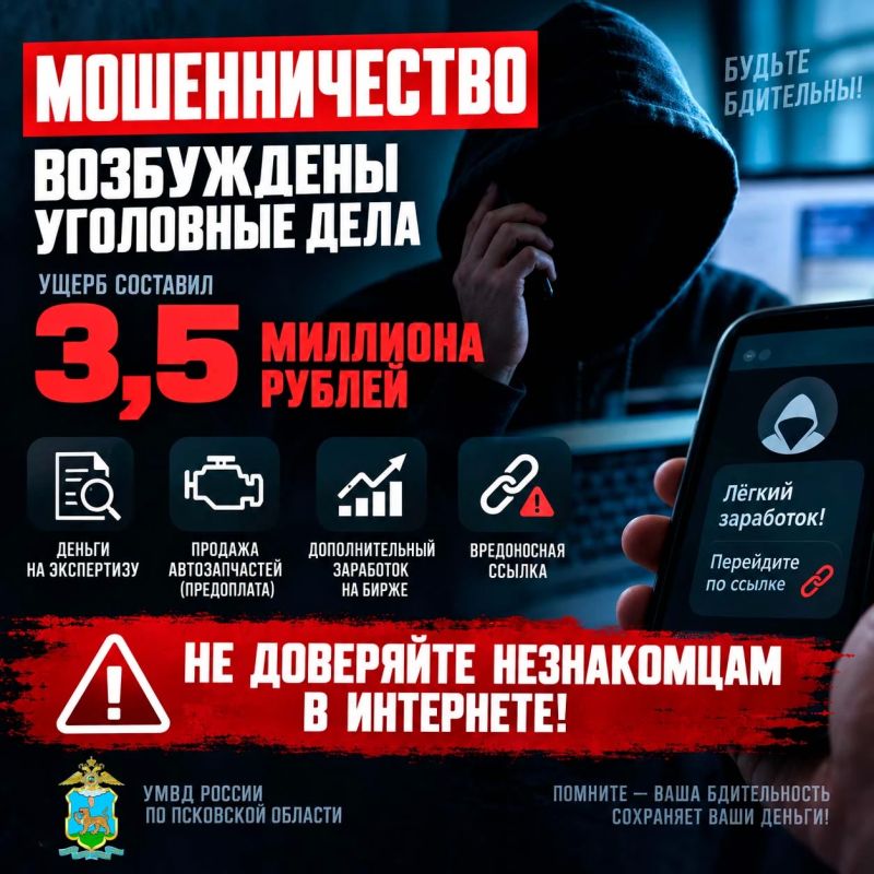 Возбуждены уголовные дела по фактам мошенничества - ущерб составил порядка 3,5 миллионов рублей