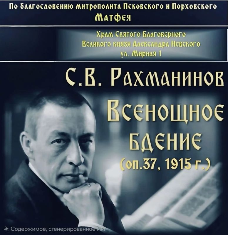 Концерт «Всенощное бдение» в храме Александра Невского перенесли на неопределённый срок